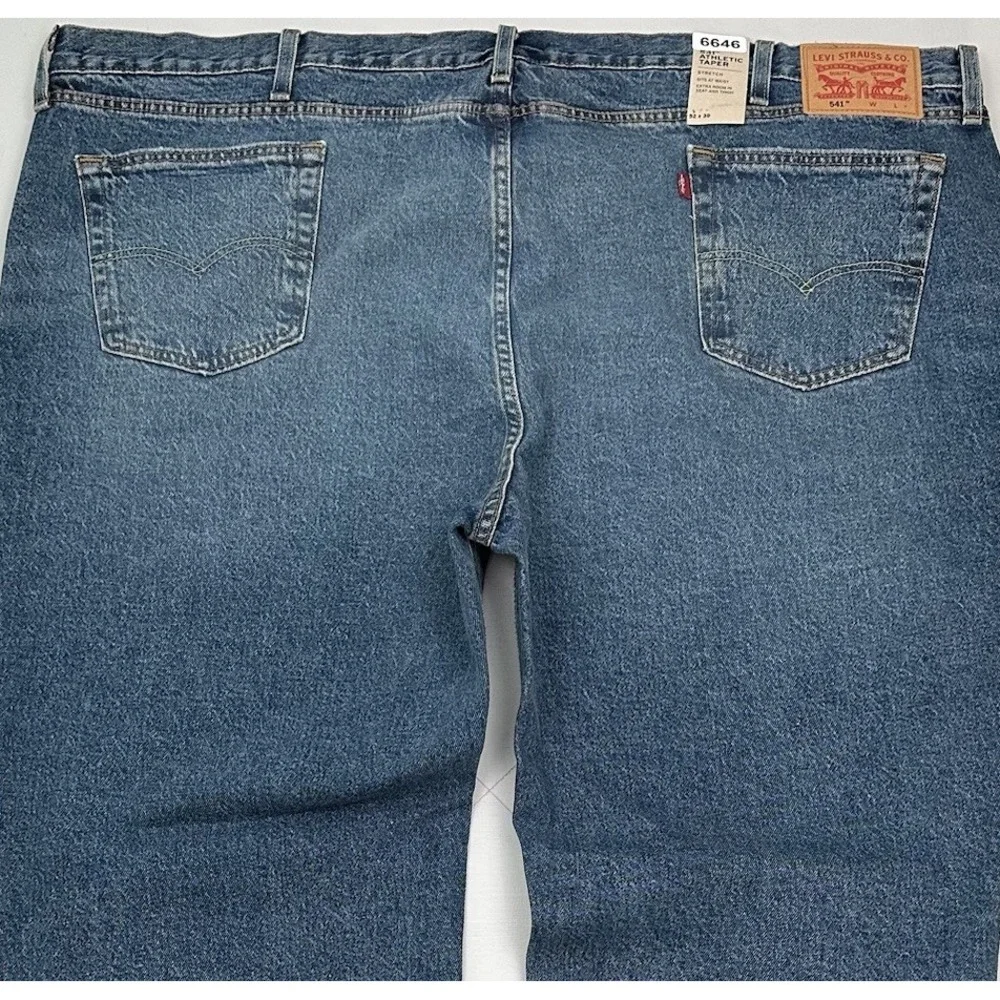 NEW Levi's 541 Athletic Taper Stretch Jeans Mens 52x30 Blue Denim Big & Tall